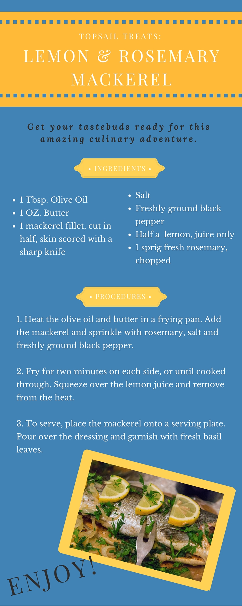 Lemon Rosemary Mackerel Recipe Card